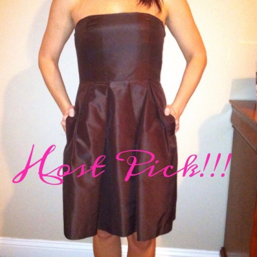 J. Crew Brown Strapless Dress
